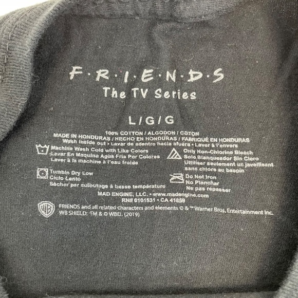 FRIENDS Graphic Logo T-shirt Black Unisex Size Large - Picture 4 of 8